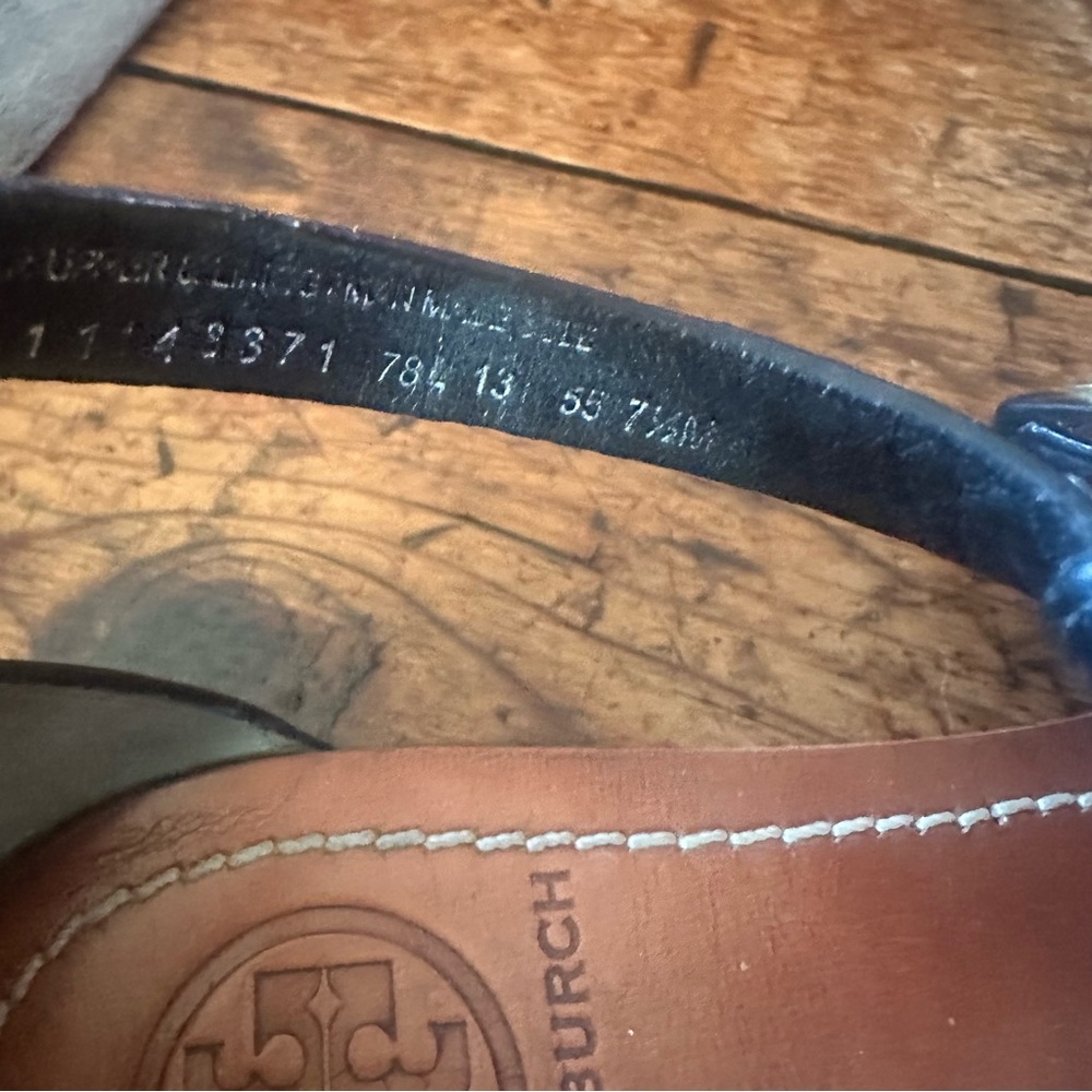 Tory Burch Phoebe Logo Thong Sandal Black 7.5 - Picture 10 of 10